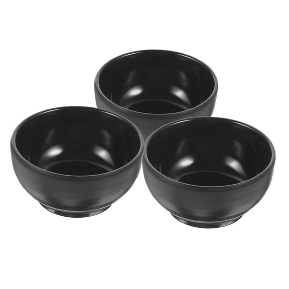 HOOWIFFY Black Sauce Dipping Bowls Set of 3 Small Ceramic Sauce Bowls for Sushi and Condiments