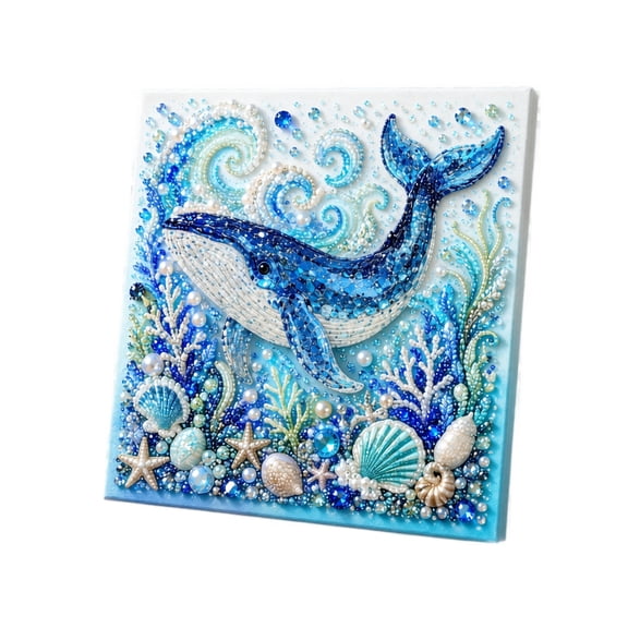 Ocean Pearl Art DIY Kit Octopus Design 3D Pearl Painting Craft Set with Pre-Printed Canvas Pearl Beads Rhinestones Tools for Adults Beginners Coastal Home Wall Decor Stress Relief Gift