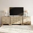 thumbnail image 3 of WAMPAT 110.2" Extra Wide 3-in-1 Dresser, Farmhouse Long Dresser with 12 Drawers, Includes One 6-Drawer Dresser and Two 3-Drawer Dressers, Modular Storage Cabinet for Bedroom, Living Room, or TV Stand, 3 of 8