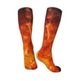 thumbnail image 3 of Zufioo Tennis Ball In Fire Print Long High Thigh Socks Knee-High Warm Stocking Women Boot Sock Leg Warmer High Socks for Daily Wear, Cosplay, 3 of 6