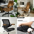 thumbnail image 2 of HELLHERO Leopard Print Computer Office Chair Cover with Armrest Cover, Washable Soft Rotating Chair Covers, High Back Office Chairs Slipcover, 2 of 6