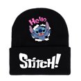 Stitch Knit Beanie Hat Cartoon Print Winter Soft Watch Cap Elastic