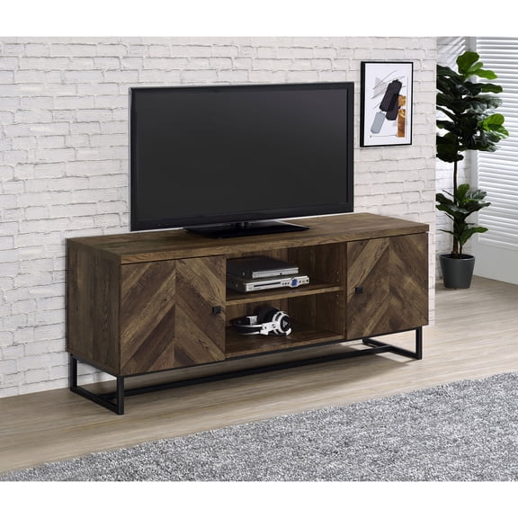 LHYY Chase Rustic Oak 2-Door TV console