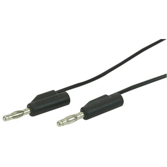 PRO SIGNAL - Black 4mm Banana Plug to Plug Test Lead - 0.5m