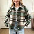 thumbnail image 2 of BLVB Kids Toddler Little Boys Girls Baby Long Sleeve Button down Plaid Shirt Lapel Shacket Jackets Fall Outfits(Multicolor,9-10Years), 2 of 6