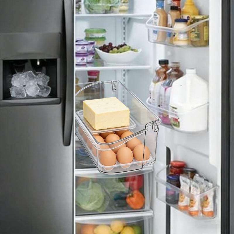 CEORPER Pack of 2 Plastic Refrigerator Storage Container Large Capacity Simple Setup