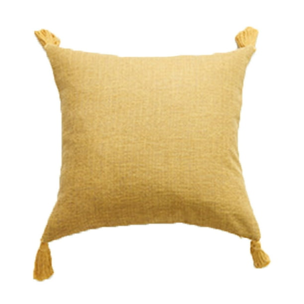 Funda de almohada de lino japonés,funda de cojín con borla,funda de almohada decorativa suave con cremallera para sofá,cama,sala de estar y decoración del hogar.