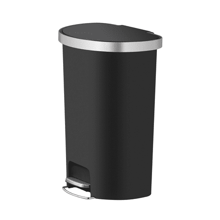 Better Homes & Gardens 14.5-gal Plastic Semi Round Kitchen Step Trash Can  Black