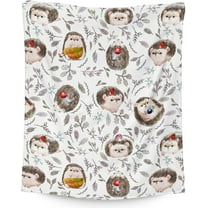 Hedgehog Blanket Gifts - 50x40 Inches Cute Throw Blanket for Girls, Boys - White Soft Fuzzy Blankets for Crib, Couch & Travel