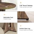 thumbnail image 3 of MARNUR Round Dining Table for 4 Persons 47" Modern Kitchen Table for Dining Room Kitchen, Brown (Only Table), 3 of 7