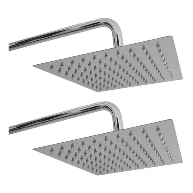 2 Regaderas Cuadradas Malubero Acero Inoxidable 20cm