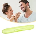 thumbnail image 3 of Portable Toothbrush Cases Traveling Toothbrush Holders Case Plastic Yellow 8.46"x1.18"x1.14", 3 of 7