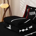 thumbnail image 6 of Manfei Checkered Racing Flags Zipper Full Size Comforter Sets with Fitted Sheet and 2 Pillowcases,Classic Geometric Print Zipper Bedding Set,Black Red,Black Reversible,4pcs, 6 of 8
