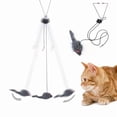 thumbnail image 5 of 3PCS Hanging Cat Toy for Door Frame Adjustable Bungee Cat Toy Interactive Mouse Plush Toy for Kittens Self-Play Exercise Indoor Pet Toy Gray, 5 of 5