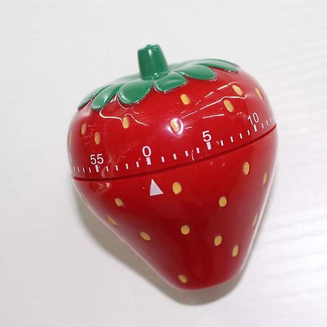 Temporizador de cocina, lindo temporizador de cocina con forma de fresa de 60 minutos, recordatorio de tiempo mecánico