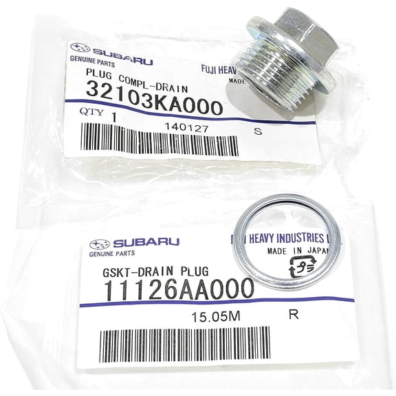 Magnetic Oil Drain Plug & Gasket Set Impreza Legacy Justy WRX Sti Outback Forester Baja 32103KA000 & 11126AA000 Genuine
