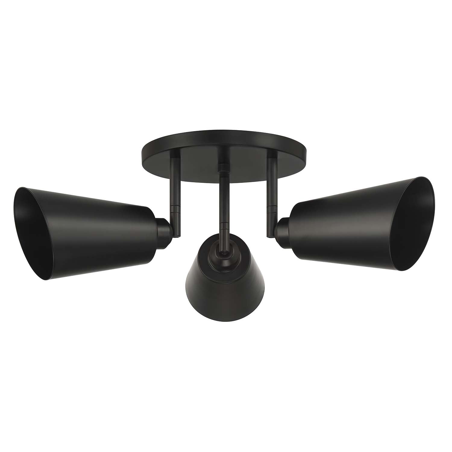 Alvar - 3-Light Semi Flush Mount - Matte Black