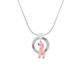thumbnail image 2 of Delight Jewelry Resin Pink Geronimo the Giraffe Joy Ring Charm Necklace, 18", 2 of 4