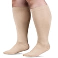 thumbnail image 5 of Lutiedan Plus Size Knee High Socks for Women, Seamless High Stretch Socks, Wide Calf Circumference 40-65cm Socks XXL-7XL,Beige, 5 of 6