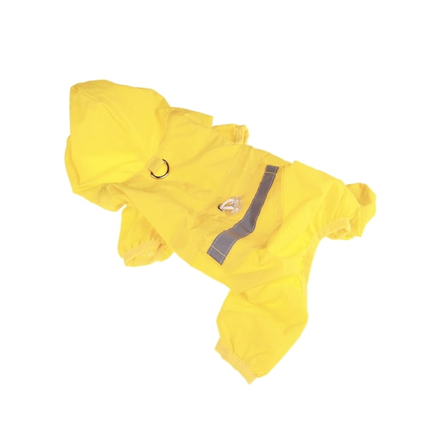Chubasquero para perros con capucha, reflectante, impermeable, transpirable, para gatos y perros pequeños, talla M (amarillo)