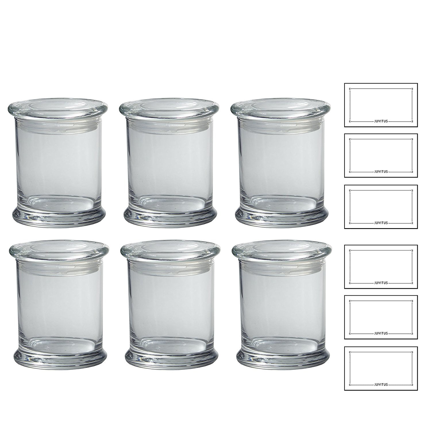 12.5 oz Medium Clear Candle Glass Jar with Airtight Glass Cover Lid (6