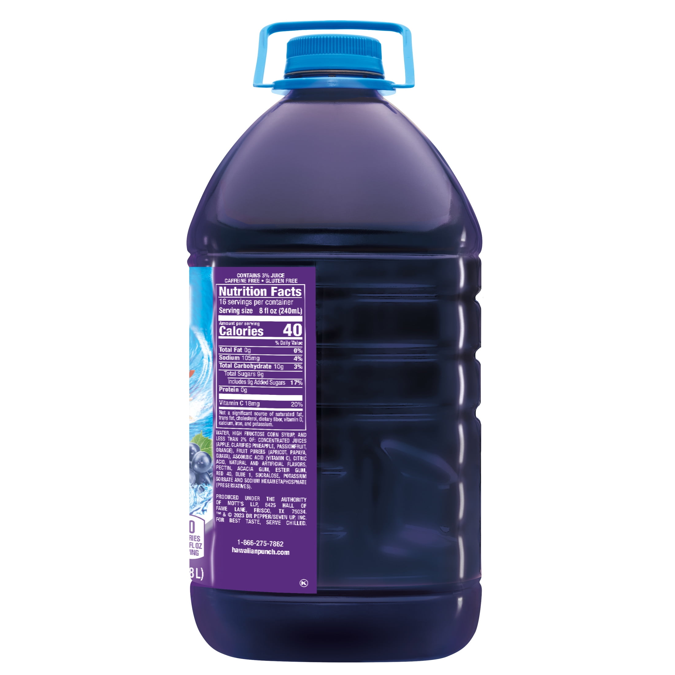 (4 pack) Hawaiian Punch Cowabunga Grape Juice Drink, 1 Gal, Bottle