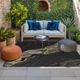 thumbnail image 2 of Black Marble Outdoor Rug for Patio/Deck/Porch, Non-Slip Large Area Rug 4 x 6 Ft, Gold Abstract Vintage Modern Grey Art Indoor Outdoor Rugs Washable Area Rugs, Reversible Camping Rug Carpet Runner, 2 of 8