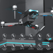 E99 PRO‑MAX Foldable RC Drone with 4K Dual Camera, Brushless Motor, 2 Batteries & Storage Bag, FCC Certified