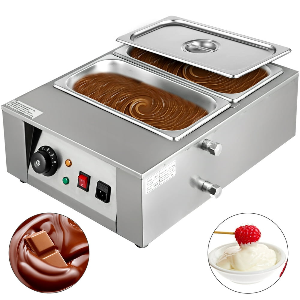 VEVOR 1000W Electric Chocolate Melting Pot Machine, 2 Tanks Commercial