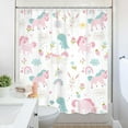 thumbnail image 4 of Kids Shower Curtain Girls Rainbow Dinosaur Dino Funny Fairy Animal Cartoon Cute Horse Pink Flower 72Wx72L Inch Lovely Rabbit Bathroom Set Princess Bath Curtain Bathtub Accessories Home Decor, 4 of 6