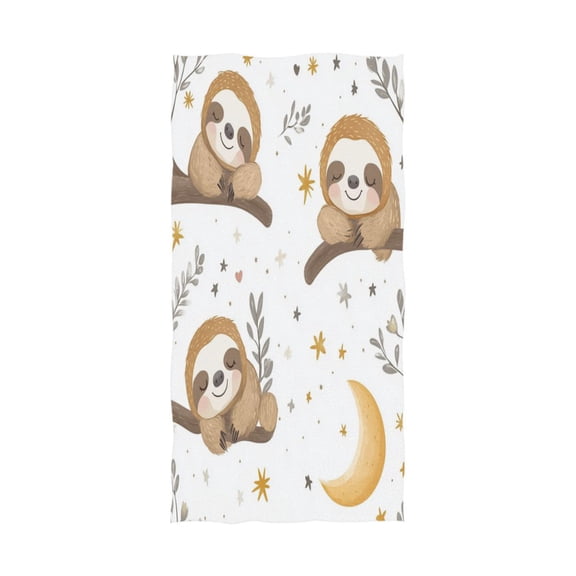 Qxltty Cute Cartoon Sloth Pattern with Moon and Stars Extra Large Bath Towel 32"x64" Super Soft Highly Absorbent Quick Dry Shower Towel for Hotel Bathroom Guest Spa Gym