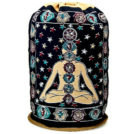 Bohemian Seven Chakra Hindu Block Print Sling Bag Backpack Rugged Cinch
