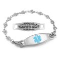 thumbnail image 1 of MedicEngraved Stainless Steel Custom Medical Alert Bracelet - 5mm Heart Link, 1 of 7