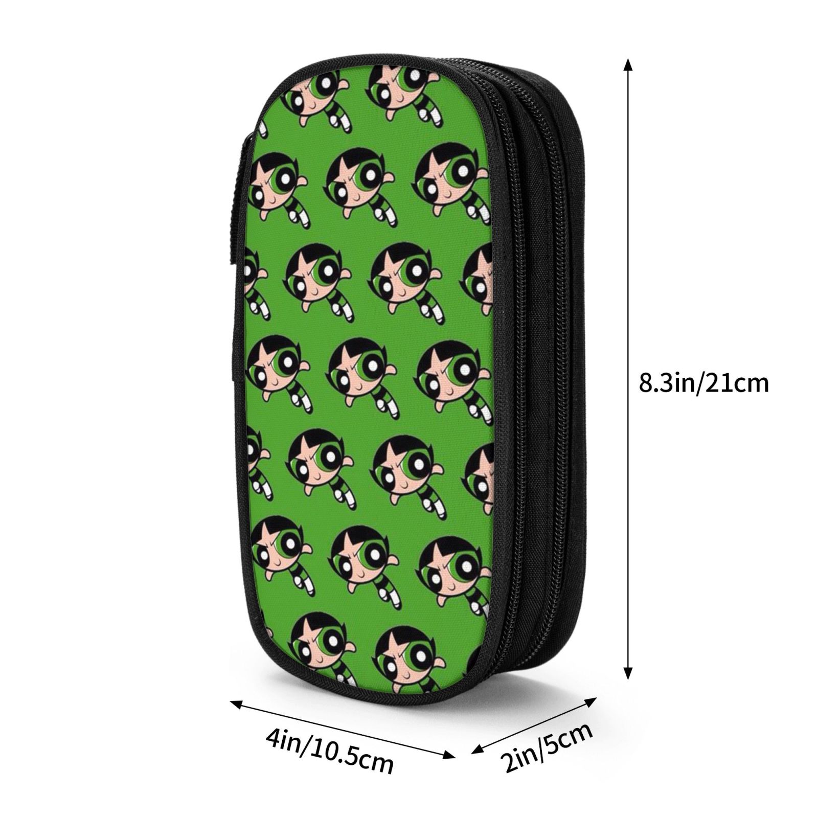 The Powerpuff Gi-rls Pencil Case Large Capacity Pencil Pouch Penbag Office Stationery Organizer Travel Makeup Bag Black