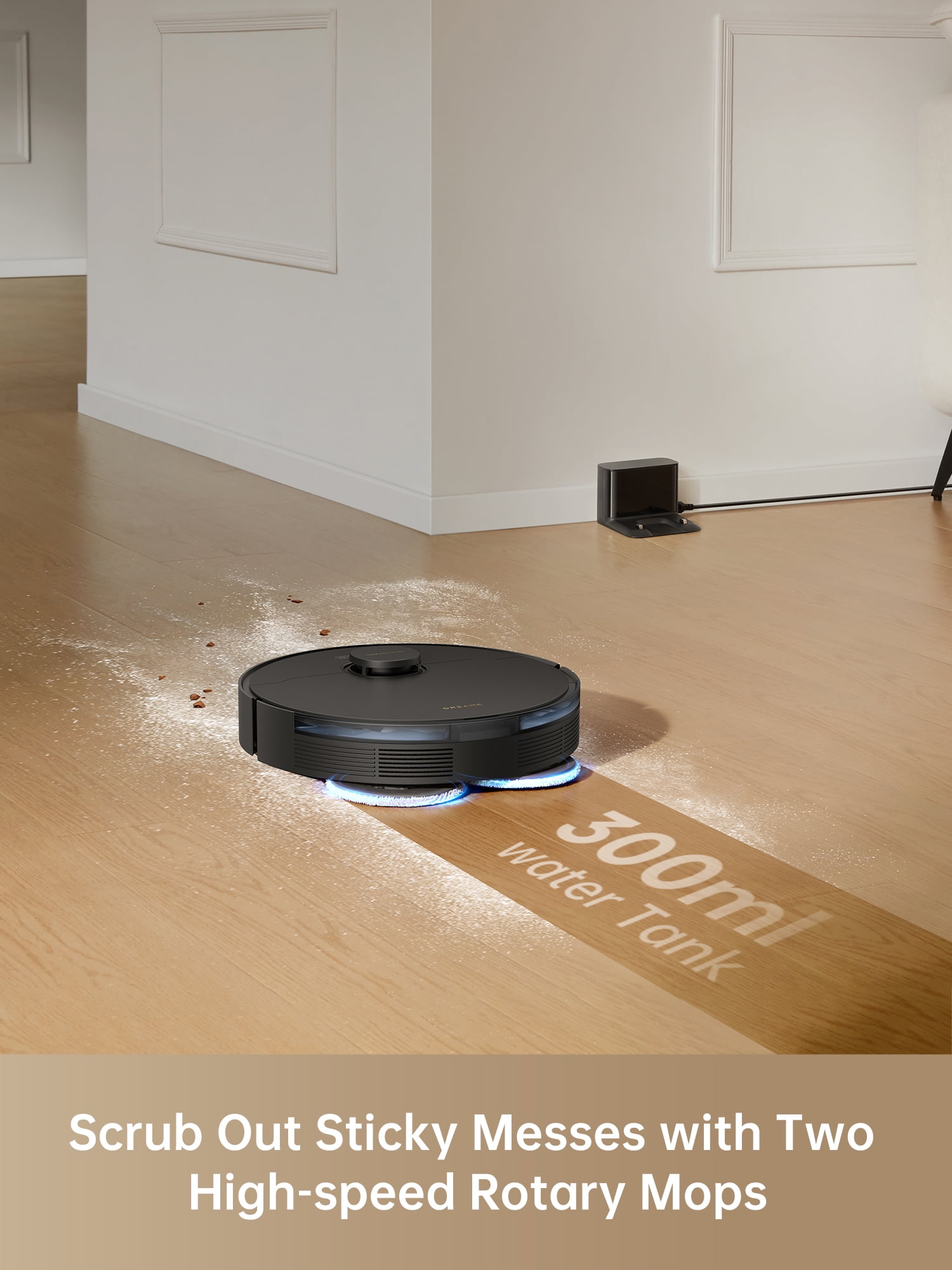 Dreame L10s Pro Gen 2 Robot Vacuum and Mop Combo, 7000Pa Suction, DuoScrub Mopping,7mm Auto Lifting Mop, Ultrasonic Carpet Detection, All-Rubber Roller Brush, Ideal for Pet Hair, Hard Floor, Carpet