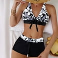 thumbnail image 2 of Tauxra Women Plus Size Swimsuits with Skirt 2 Piece Tankinis High Waisted Printed Tummy Control Swimwear Short Sleeve Rash Guard Modest Bathing Suits, 2 of 6