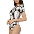 thumbnail image 2 of The Xecao Cute Baseball Women's Crew Neck Body Suit, a short-sleeved bodysuit and basic swimsuit, both comfort and style for dating and daily life, 2 of 9