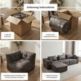 thumbnail image 6 of Oak and Birch 110” Wide 4-Seater Ergonomic Modular Couch, Compressed No-Assembly Sectional Sofa with Chaise & Bed-Style Layouts, Charcoal, 6 of 7