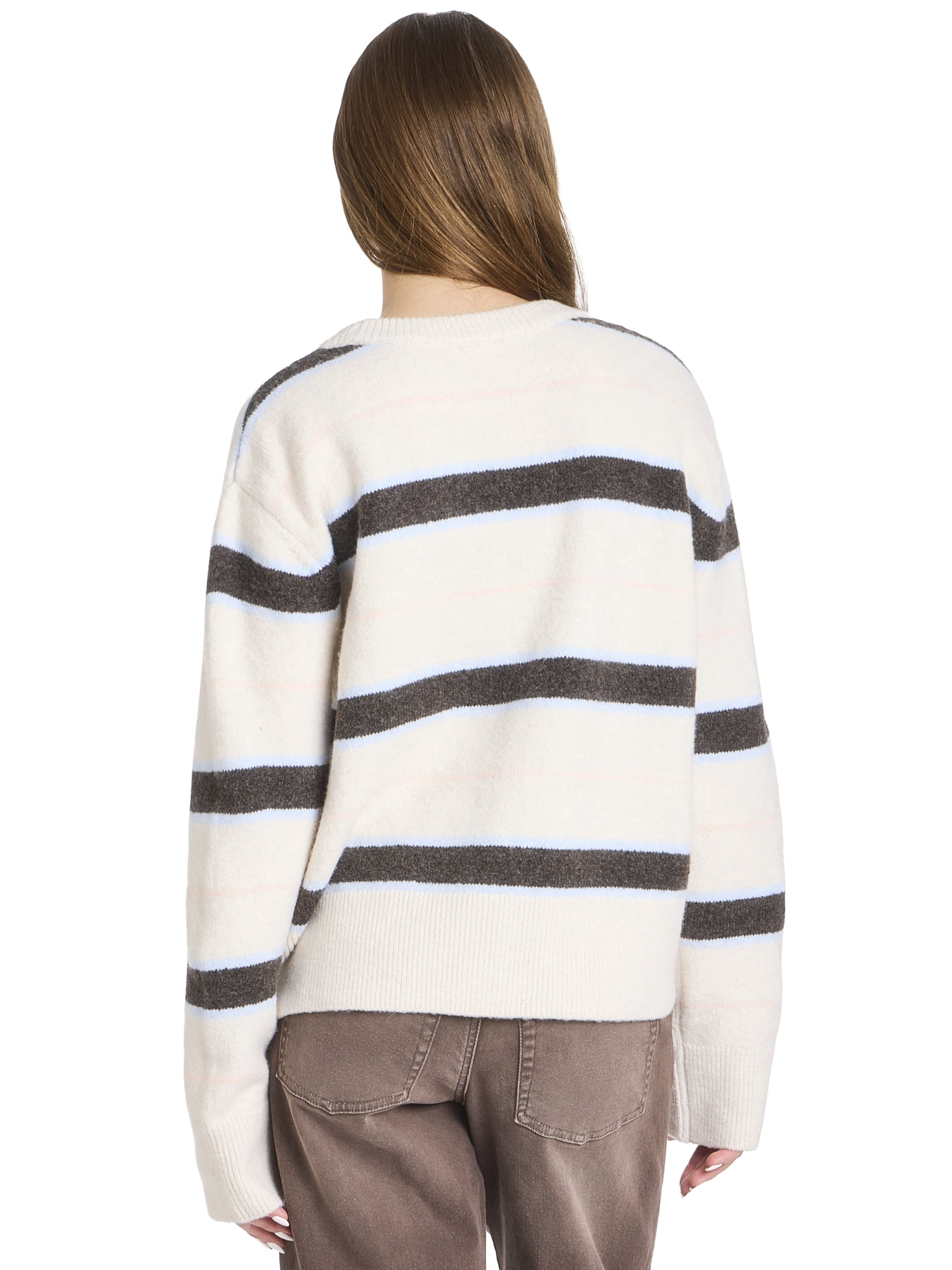 Mills by Millie Bobby Brown Women's Wide Stripe Sweater Cardigan, Sizes XXS- XXL
