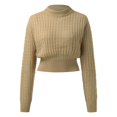 thumbnail image 3 of Vedolay Women's Sweaters Women's Sweaters Causal Long Sleeve V Neck Lightweight Pullover Top,Khaki L, 3 of 5