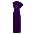 thumbnail image 4 of Mingw Womens Maxi Dresses Cap Sleeve Long High Side Slit Casual Dresses Loose Plain Elegant Flowy Wedding Guest Dress ,M,Purple, 4 of 5