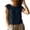 Navy, variant on hoksml Women's Cotton Linen Cap Sleeve Top, Round Neck Casual Blouse, Loose Fit Summer Daily Office Wear Shirt