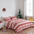 thumbnail image 4 of Juego de funda nórdica de fibra de poliéster para Navidad, juego de cama con copos de nieve de alce navideño rojo y azul, funda de edredón de microfibra suave y cómoda, 4 of 4
