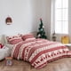 thumbnail image 5 of Juego de funda nórdica de fibra de poliéster para Navidad, juego de cama con copos de nieve de alce navideño rojo y azul, funda de edredón de microfibra suave y cómoda, 5 of 5