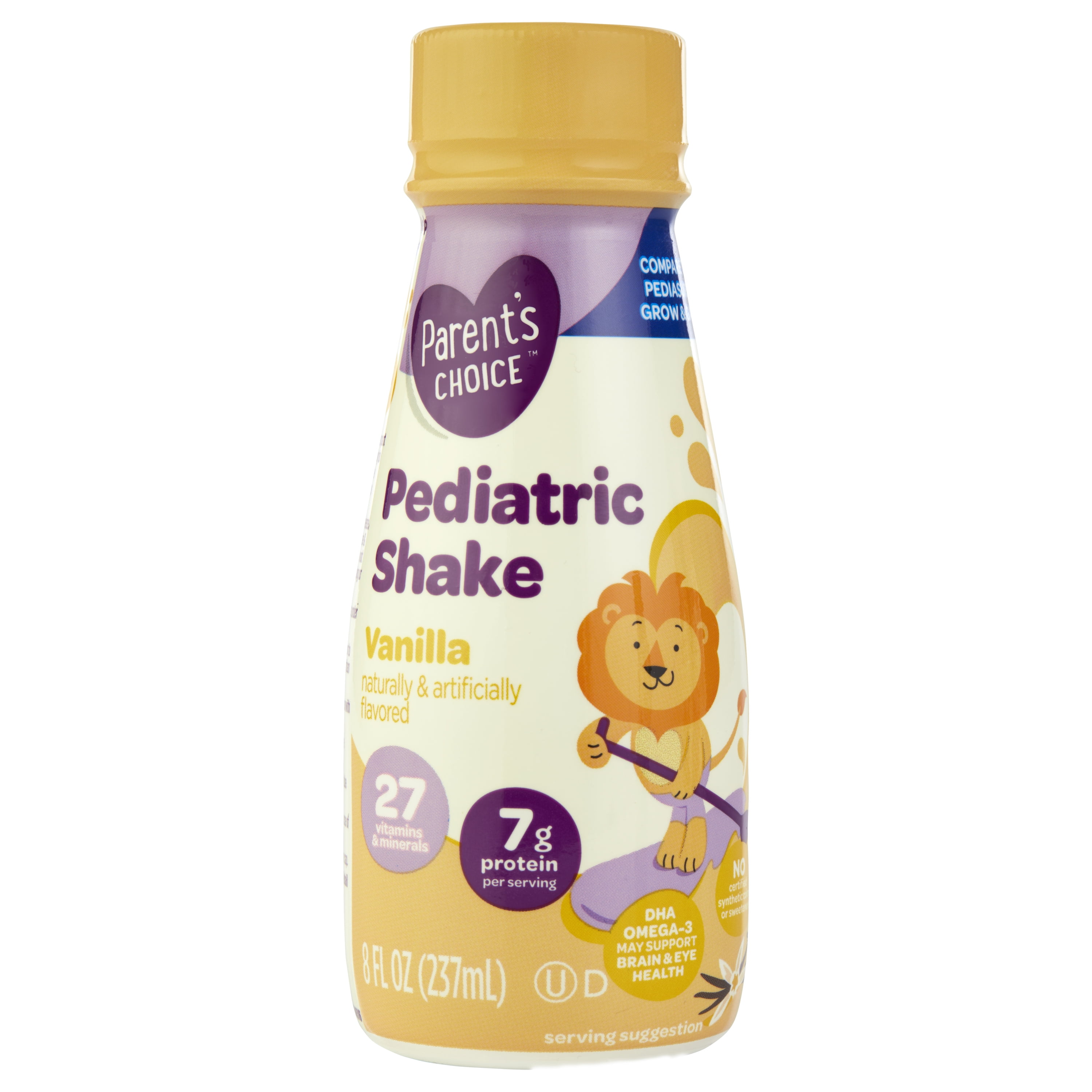 Parent's Choice Pediatric Shake, Vanilla, 8 fl oz Bottle, 16 Shakes