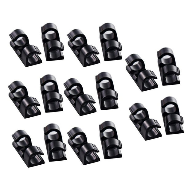 Abrazaderas de cable Hugo 16PCS Autoadhesivo Cable Wire Zip Tie 30mm Negro