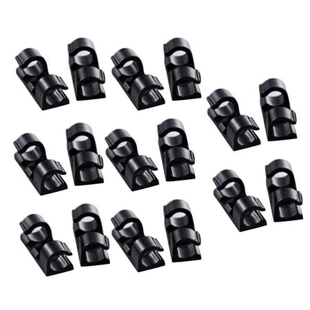 16pcs/lot Self-Adhesive Wire Tie Cable Holder for Car Camera - black