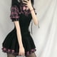 thumbnail image 1 of Vestido a cuadros de verano para mujer, vestido rosa Kawaii, vestido Midi con tirantes de manga corta, Lolita Harajuku, 1 of 3