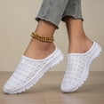 thumbnail image 5 of Domzle Women's Slip-On Mules Sneakers Backless Knit Comfortable Lightweight with Arch Support Walking Shoes for Travel House Office White 40, 5 of 9