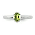 thumbnail image 4 of Sterling Silver Oval Peridot Ring, 4 of 5